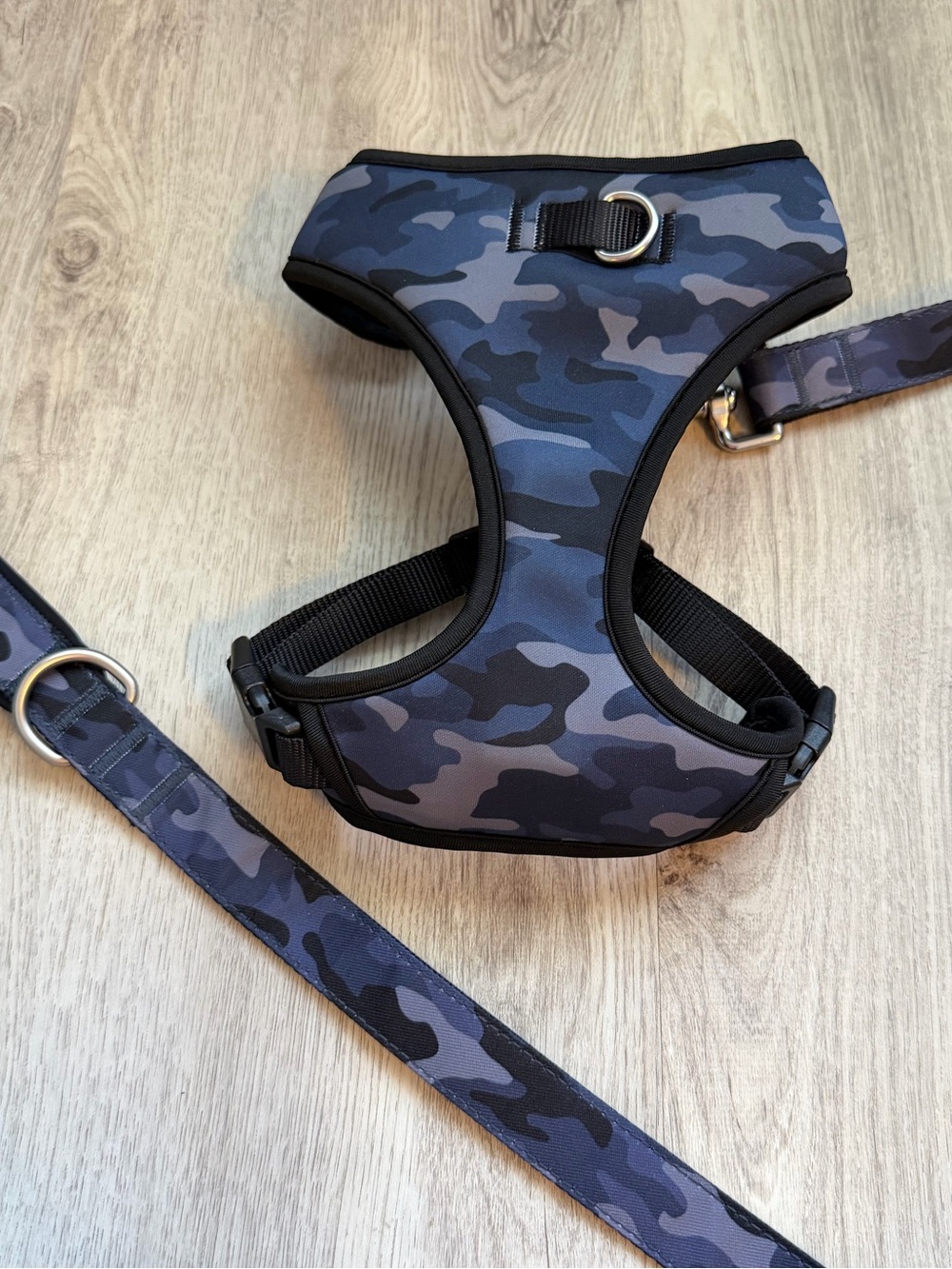 Adjustable Camo - Dog / Pet Harness and Leash Set in Gray Camo - size Small